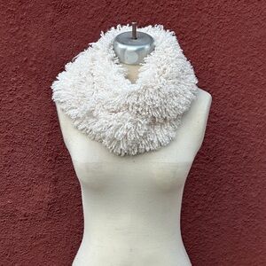 Betsey Johnson Cream Faux Fur Infinity Scarf